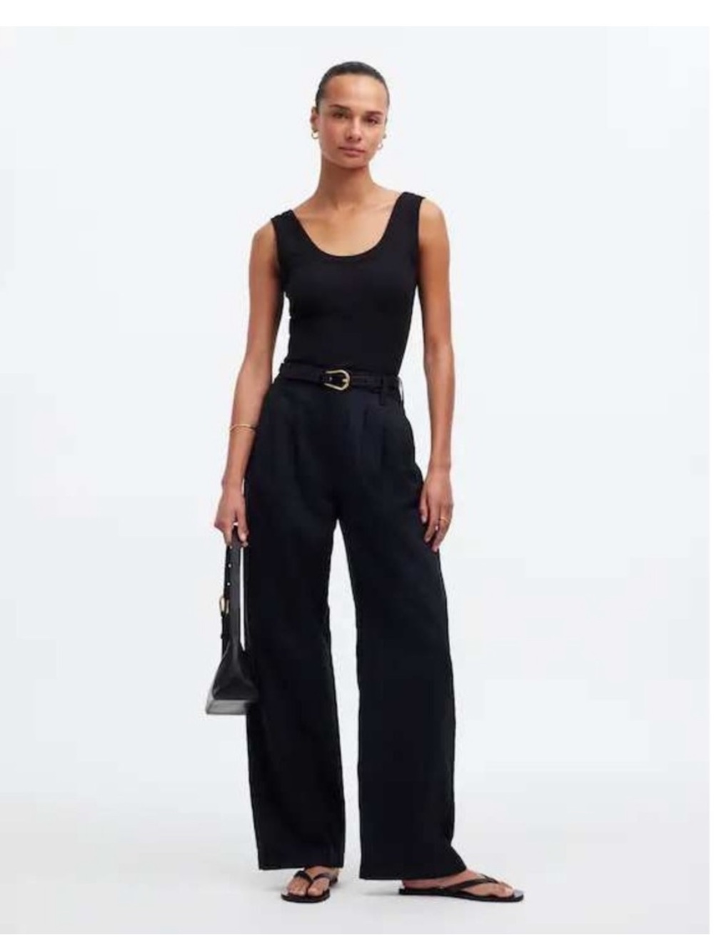 Madewell The Harlow Black Wide Leg Pant  Size 14 Petite